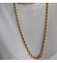 Lente Aksesuar Kalın Burgu Zincir Kolye (60 cm) - Nostaljik Kadın Kolye (Gold)