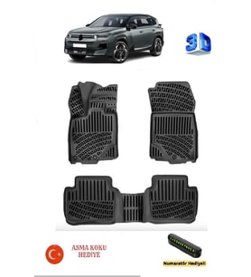 Rizline Citroen C5 Aircross (1.2 Mhev) 2025 Sonrası Uyumlu 3D Havuzlu Paspas ASMA KOKU VE NUMARATÖR HEDİYELİ