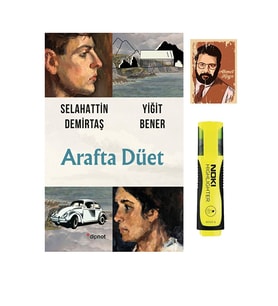 Arafta Düet - Selahattin Demirtaş - Not Defterli ve Fosforlu Kalemli Seti (Beyaz)