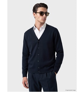 LCWAIKIKI Classic Lacivert Regular Fit V Yaka Erkek Triko Hırka