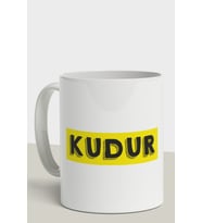 KUDUR Yazısı Baskı Hediye Kupası Strafor ambalaj ile