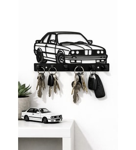BMW E30 Anahtarlık Askısı Duvar Tipi Anahtar Tutucu Garaj & Ev Dekoratif Anahtarlık
