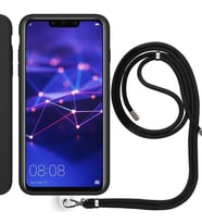 Huawei Mate 20 Lite İp Askılı Silikon Kılıf Siyah