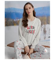 Aydoğan Kadın Bisiklet Yaka TERMAL Pijama Takımı 30074E- 1 Adet (Ekru)