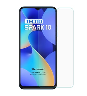 Microsonic TECNO Spark 10 4G Tempered Glass Cam Ekran Koruyucu (Renksiz)