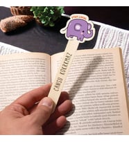Kişiye Özel Şirin Fil İsimli Ahşap Kitap Okuma Ayracı