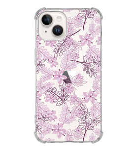 Apple iPhone 14 Plus Uyumlu Köşe Korumalı Antişok Kapak Floral Pembe Tasarımlı Şeffaf  Kılıf
