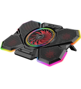 Rampage S47 COOLFLOW 5 Adet Kırmızı Led Fan 1 Usb 7 Kademe 17.3 Notebook Soğutucu Stand
