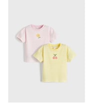 LCW Kids Sarı Nakışlı Kız Çocuk Tişört 2'li