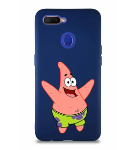 Oppo AX7 Soft Premier Kapak Patrick Yıldız Tasarımlı Silikon Kılıf - Lacivert (Şeffaf)