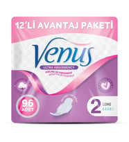 VENÜS HİJYENİK PED UZUN 96 ADET (12 PAKET)