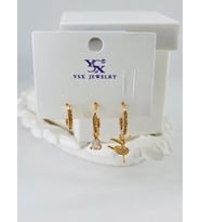 Zirkon Taşlı Üçlü Kombin Küpe - Kp00065