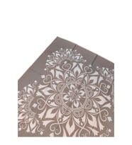 Mısırlı Eşarpları Emprime Krep Etnik Desen Eşarp (Vizon-Beyaz)