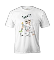 Kuş Kedi Küçük Kız Beyaz Erkek Tshirt