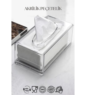 Şeffaf Akrilik Peçetelik 12,5x22 Cm Çok Renkli