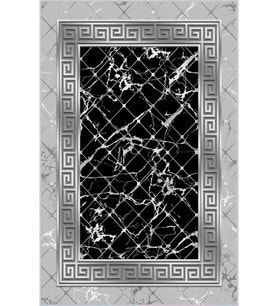 Eliana Home Baskılı, Yıkanabilir Kaymaz Taban Salon Halısı LNA0116-SM38 100x150 cm (Siyah)