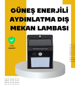 144 Led'Li Geniş Aydınlatma Alanına Sahip Güneş Enerjili Güvenlik Lambası