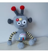 Amigurumi Örgü Oyuncak Robot Starbot (Gri)