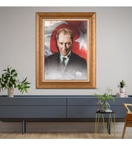 Altın Varaklı Paspartulu Çerçeveli Tablo hb1630