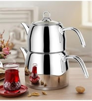 LİNES Yıldız Çaydanlık aile boy 304 kalite paslanmaz çelik L-3083 (Krom)