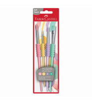 Faber Castell Soft Touch Fırça Seti 4'lü Pastel Renkler 