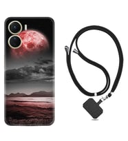 Vivo Y16 Kılıf Resimli Boyun Askılı İpli Desenli Silikon Series Red World 1836