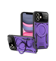 iPhone 11 Kılıf Joy Lens Standlı Kapak - Mor
