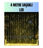 Mey İthalat® 4 Metre Yılbaşı Şelale Led Perde Işık Ev Bahçe Dekor