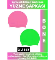Özel Üretim Su Geçirmez Elastik Yumuşak Yüzücü Havuz Deniz Yüzme Şapkası Silikon Bone 2'Li SET