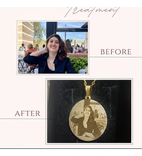 Kişiye Özel Fotoğraf Kazımalı Plaka Kolye (Gold)