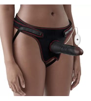 Belden Bağlamalı Titreşimli Ultra Yumuşak Gerçekçi Et Dokulu Testissiz Realistik Siyahi Vibratör Dildo Penis