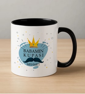 BK Gift Kişiye Özel Babalar Günü Tasarımlı Siyah Kupa Bardak-13, Babalar Günü Hediyesi, Babaya Hediye, Erkeklere Özel Hediye