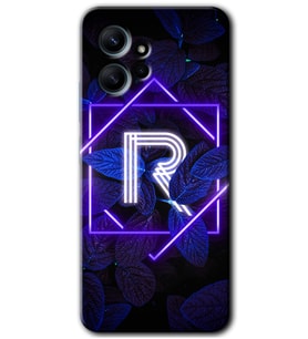 Redmi Note 12 4G Kılıf HD Desen Baskılı Kılıf - Dark Neon Yaprak R Harfi