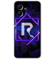 Redmi Note 12 4G Kılıf HD Desen Baskılı Kılıf - Dark Neon Yaprak R Harfi