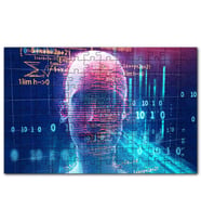 Cakapuzzle Robotik Kadın Yüzü Silüet Dijital Semboller Puzzle Yapboz MDF (Ahşap) (120 Parça)