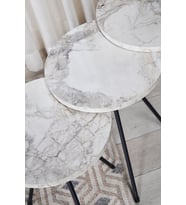 Zigon Sehpa 3'lü Siyah Metal Ayak Efes 1017