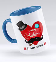 BK Gift Kişiye Özel Canım Babam Tasarımlı Mavi Kupa Bardak - Model 4