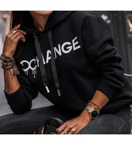 Chance baskılı 3 iplik kumaş kapşonlu sweat (Karışık)