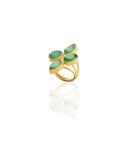 Kadir Jewellery 22 Ayar Altın Kaplama Zirkon Taşlı Kadın Vintage Yüzük