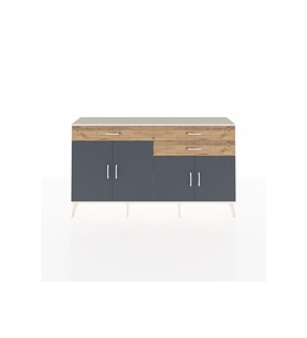 Arges Konsol 2 Raflı 3 Çekmeceli 4 Kapaklı 176x30x99 Aytaşı-Antrasit/Çam