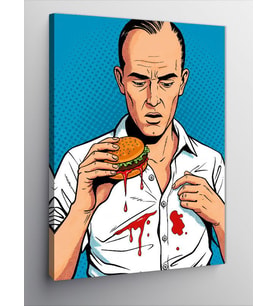 Kanvas Tablo Hamburger Tutan Adam