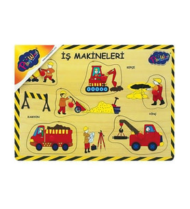 Ahşap Tutmalı Puzzle İş Makineleri 2 ONY195 Playwood