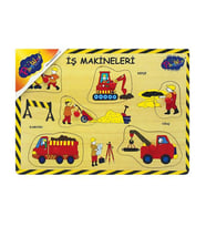 Ahşap Tutmalı Puzzle İş Makineleri 2 ONY195 Playwood