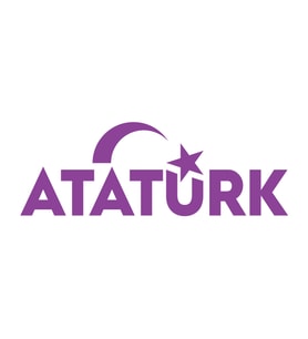 Atatürk yazısı ve Ayyıldız Sticker17x17 Cm Mor