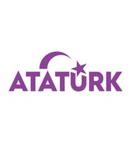 Atatürk yazısı ve Ayyıldız Sticker17x17 Cm Mor