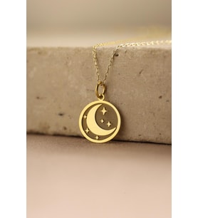 Kişiye Özel Minimal Hilal Kolye 925K Gümüş (Gold)