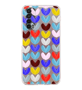 PrintiFy Huawei P Smart 2021 ile Uyumlu Water Color 1  Kamera Korumalı Şeffaf  Kılıf