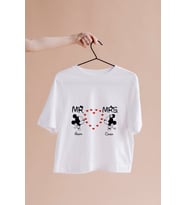 Mickey & Minnie Mouse Sevgili Çift Tasarımlı Tişört Kişiye Özel ( Unisex - Büyük - Çocuk )