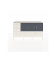 Arges Konsol 4 Raflı 6 Çekmeceli 3 Kapaklı 176x30x99 Aytaşı-Antrasit/Aytaşı