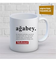 Kişiye Özel İsim Yazılabilir Ağabey Anlamlı İstediğiniz Sözler Yazılabilir Kupa Bardak